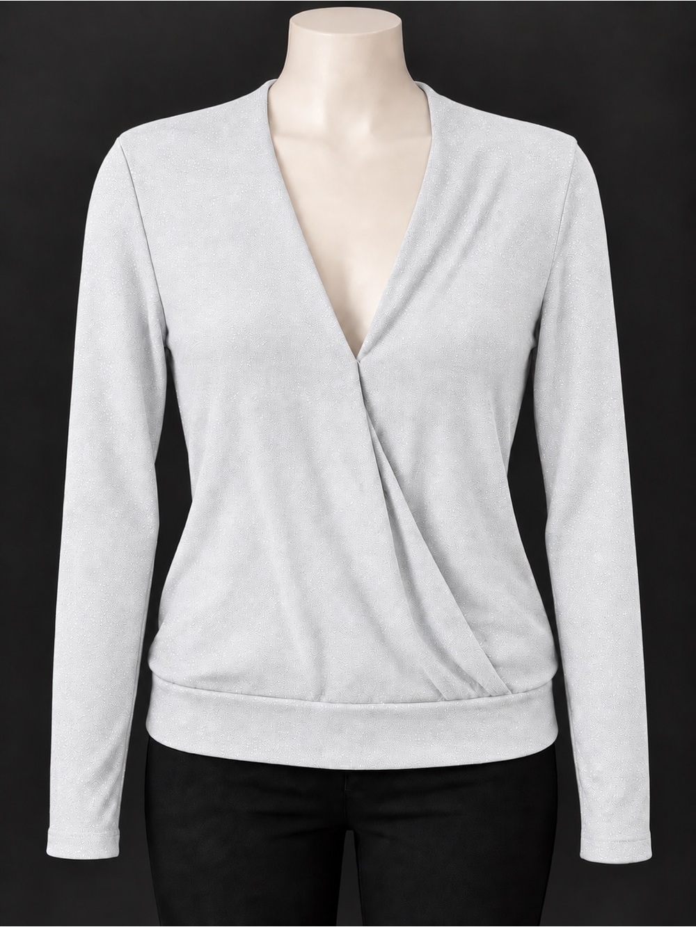 Banana Republic Silver Metallic Wrap V Neck Sweater Women’s Small